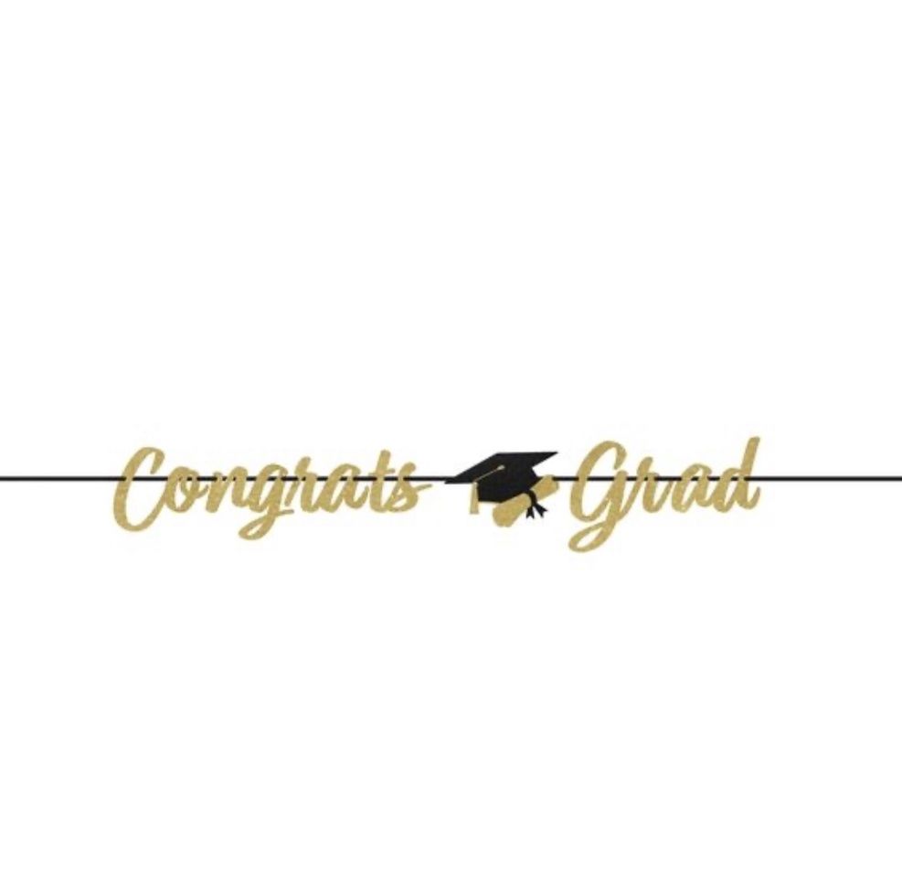 Grad Gold Congrats Banner