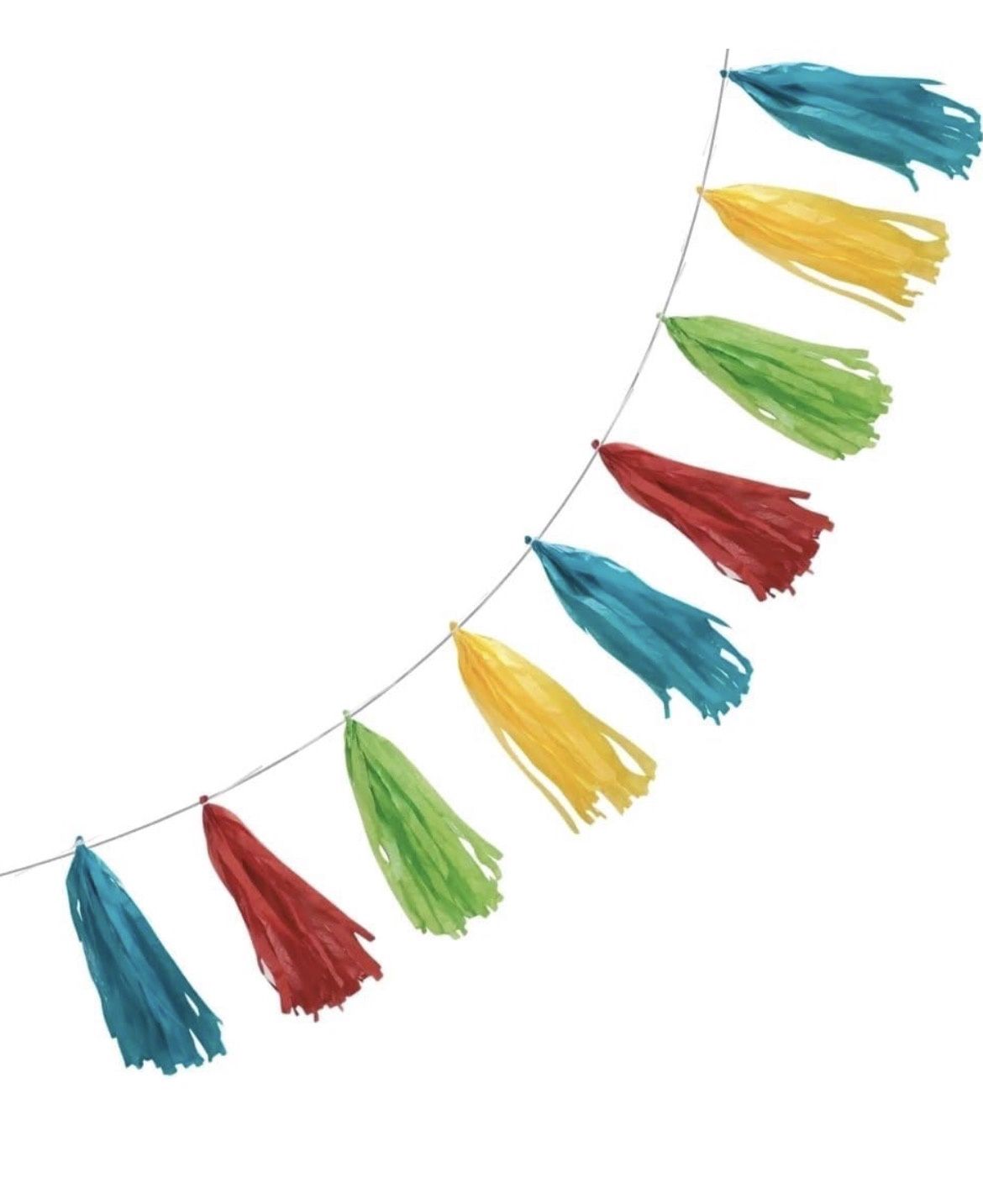 Vibrant Rainbow Tissue Tassel Garland