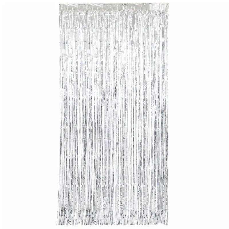 Silver Fringe Door Curtains