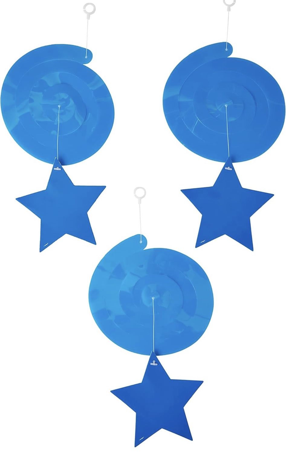 Royal Blue Solid Hanging Swirl Decorations - 26" (Pack of 3) 