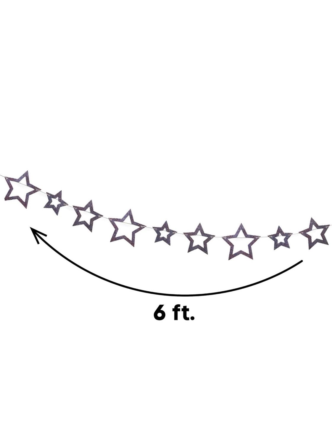 Patriotic Glitter Star Garland - 6 ft (1 Count)