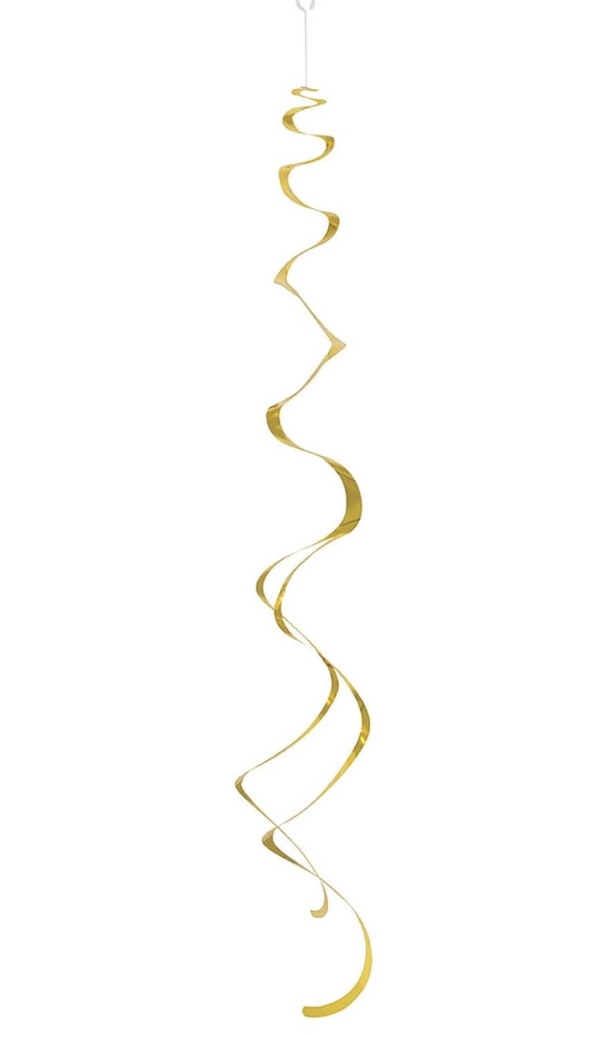 Stunning Gold Solid Hanging Swirl Decorations - (Pack of 8) -