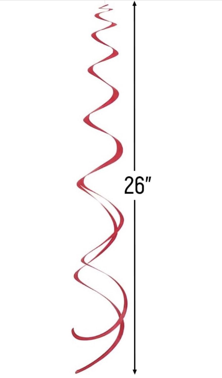 Ruby Red Plastic Hanging Swirl Decorations - 26'', Pack of 8 