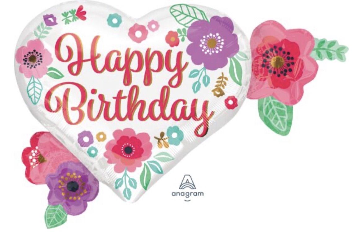 27" Happy Birthday Floral Print