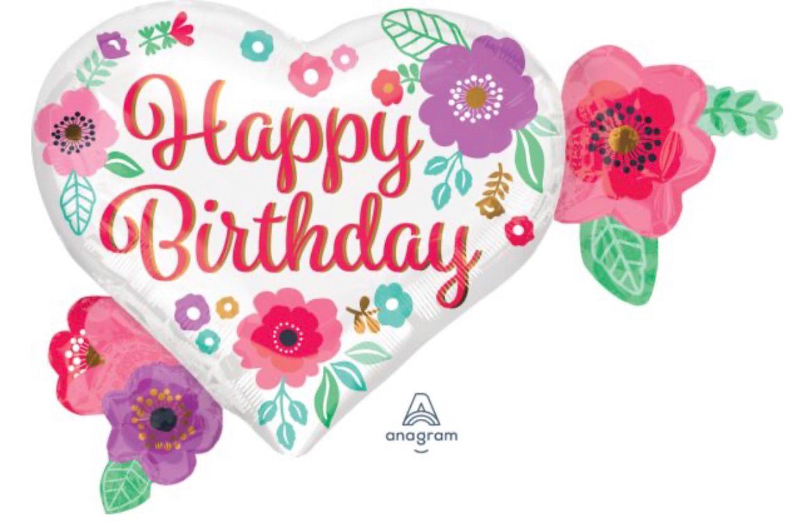 27" Happy Birthday Floral Print