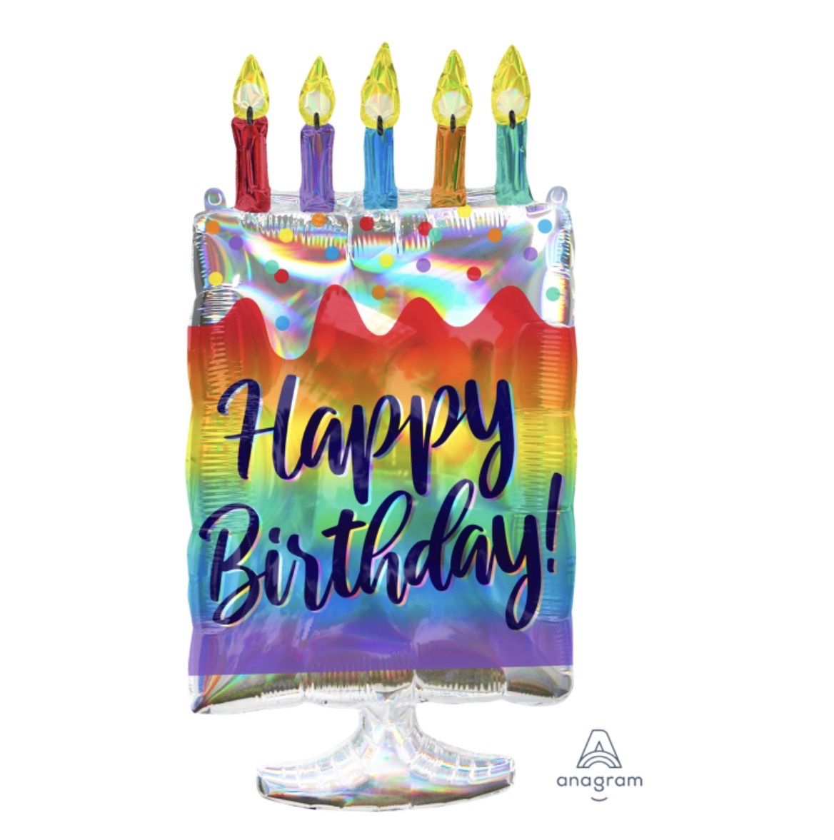 30" Iridescent Cake &amp; Candles