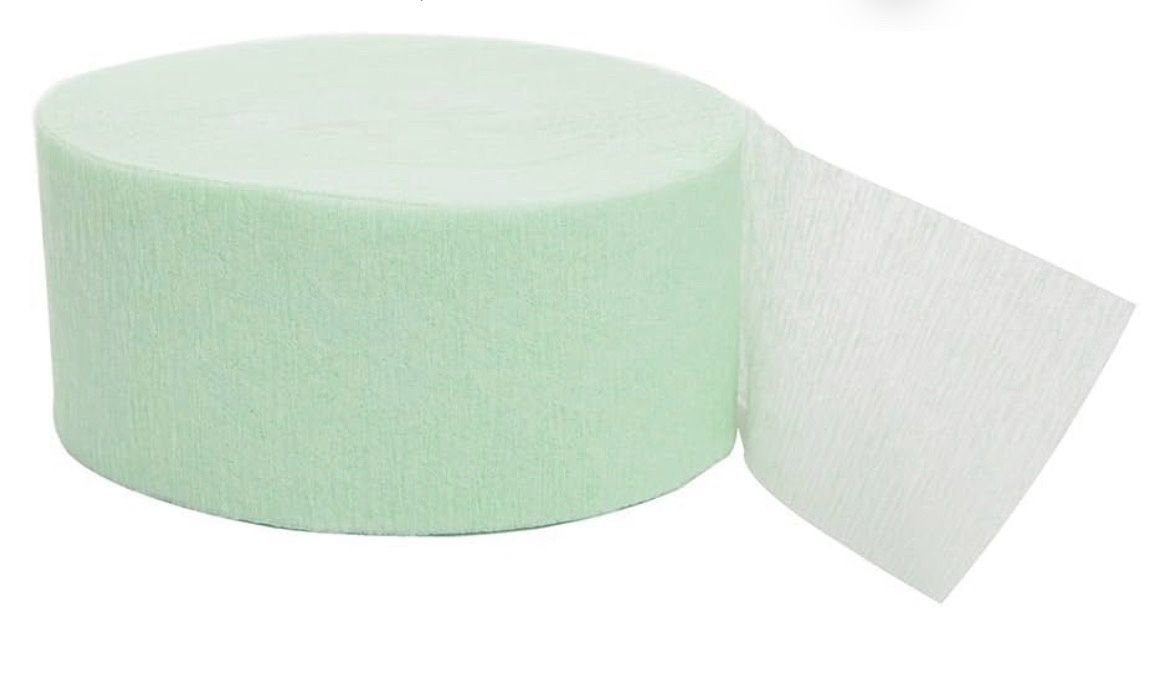 Mint Crepe Crepe Paper Roll Streamer - 81 ft 