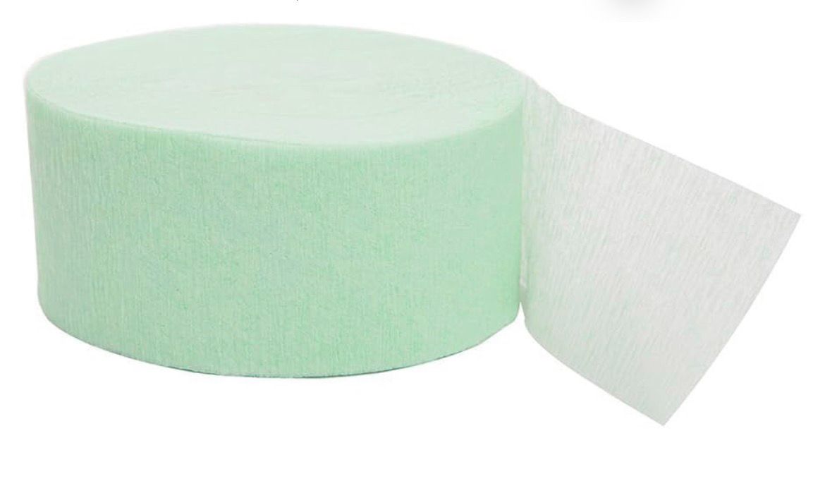 Mint Crepe Crepe Paper Roll Streamer - 81 ft