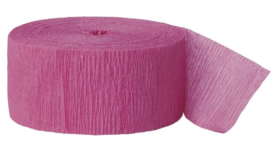 Hot Pink Crepe Paper Streamer (2 Meters)