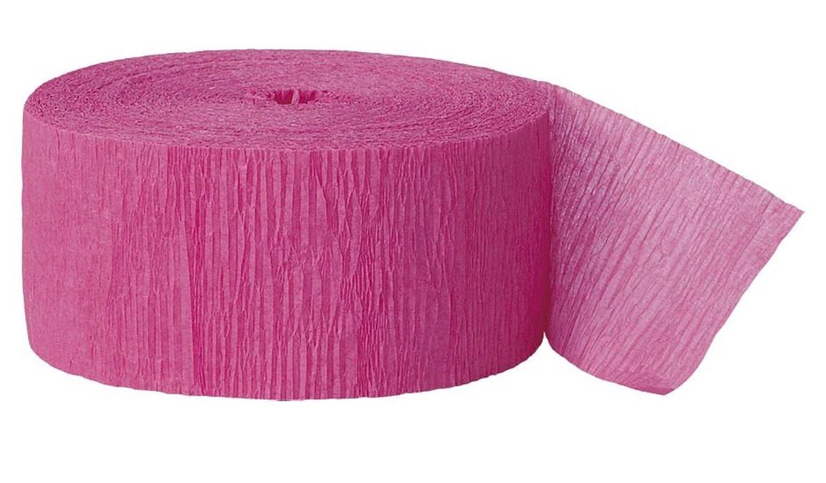 Hot Pink Crepe Paper Streamer (2 Meters)