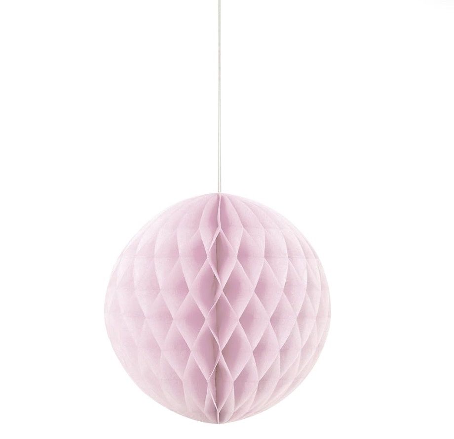 Solid Lovely Pink Hanging Paper Honeycomb Ball - 8''