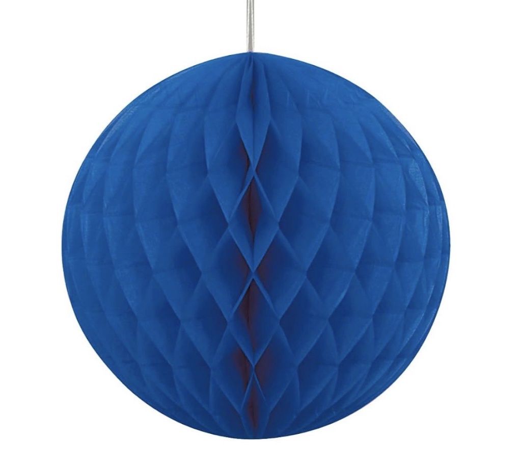 Royal Blue Honeycomb Ball Hanging Paper Lanterns - 8", 1 Piece 