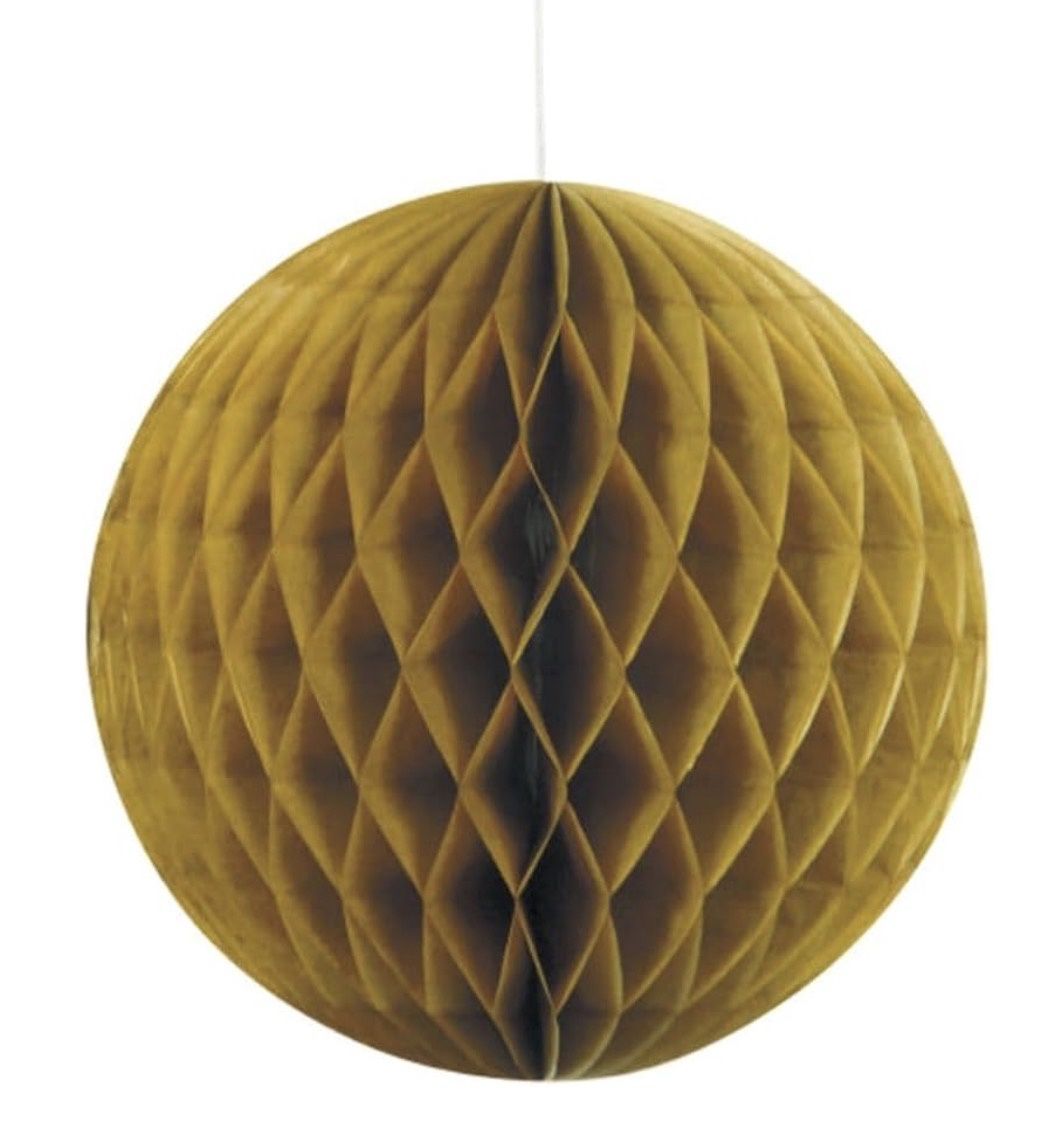Gold Hanging Paper Honeycomb Ball - 8'', 1 Count