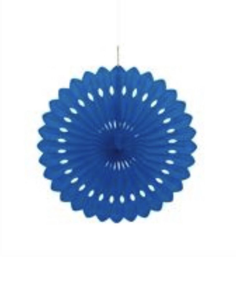 16″ Royal Blue Tissue Paper Fan