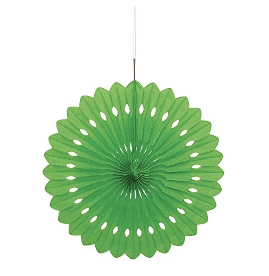 40cm Lime Green Tissue Paper Fan Decoration