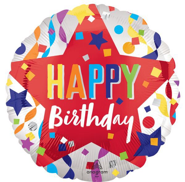 18” Satin Happy Birthday Star