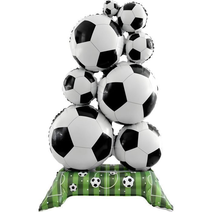 59" Standing Stack of Soccer Balls Balloon
