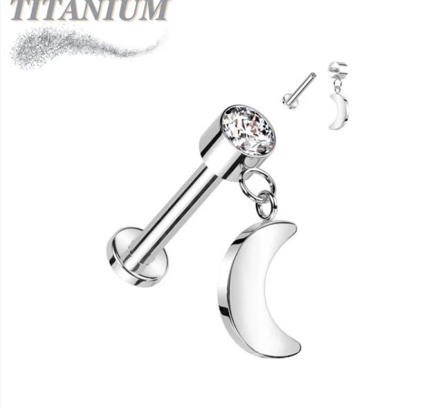 CZ Moon Drop Labret