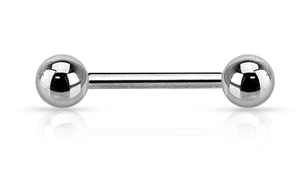 Basic Industrial Barbell, Colour: Silver, Material: Surgical Steele, Size: 14G / 25mm