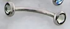 CZ Disc Gem Curved Barbell