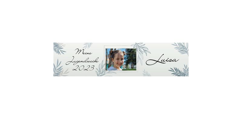 PVC Banner Jugendweihe, Personalisiert mit Wunschfoto-text, Banner Deko 200x50 Wish-Print