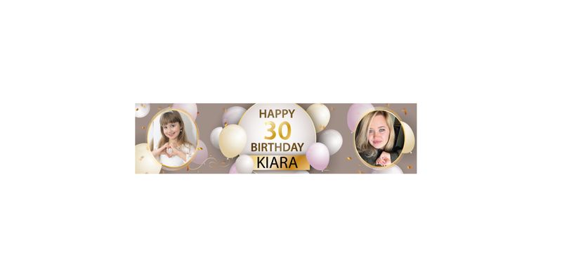 PVC Personalisierte Geburtstagsbanner, Plane Werbebanner , 200x50 Happy Birthday Wish-Print