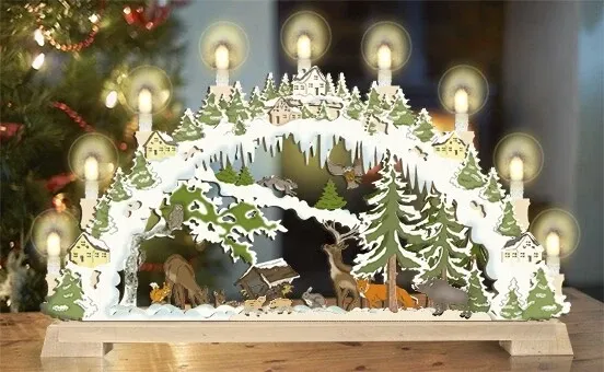 Lichterbogen Holzkunst Beleuchtung Dekoration 3D G70-LW 21C+ Holznischel