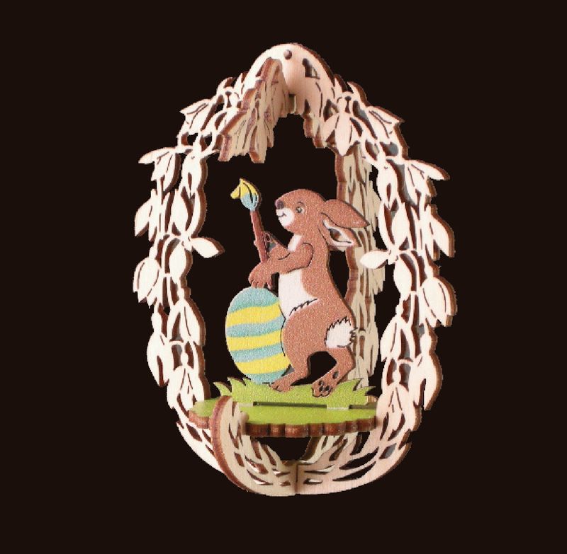 3D Holzbehang Osterei - filigrane Osterdekoration Holznischel bod61