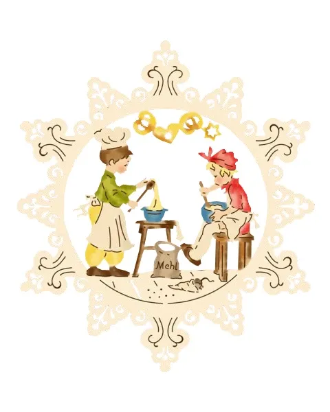 Fensterbild Deko Kinder Bäckereie 23 cm. Holznischel