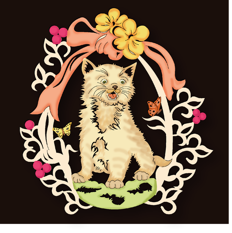 Fensterbild Deko Katze ca 23 cm. Holznischel f35c
