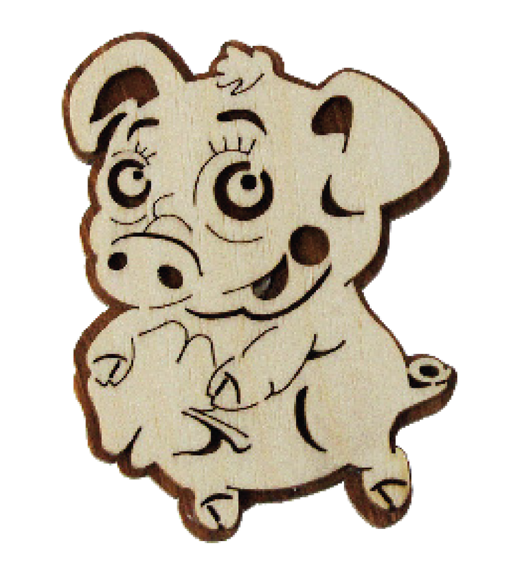 ​Holzmagnete aus zwei Lagen Schwein– niedliche Tiermotive​ NMA08