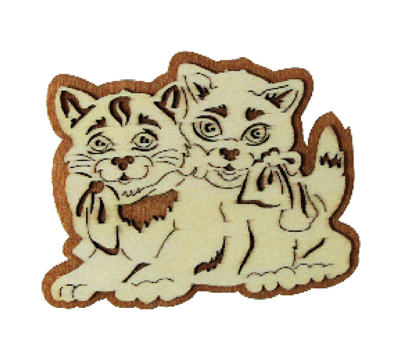 ​Holzmagnete aus zwei Lagen Katzen – niedliche Tiermotive​ NMA03