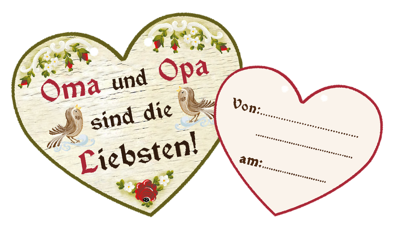Glückwunsch-Herzen aus Birkenholz ``Oma und Opa sind die Liebsten``– liebevolle Botschaften nsb150-026