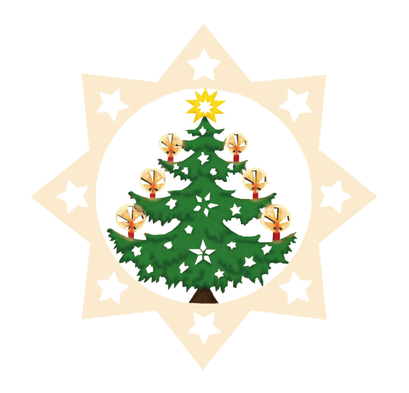 Weihnachtsbaum ​Weihnachtsstern aus Holz 6 cm – Christbaumschmuck & Weihnachtsanhänger