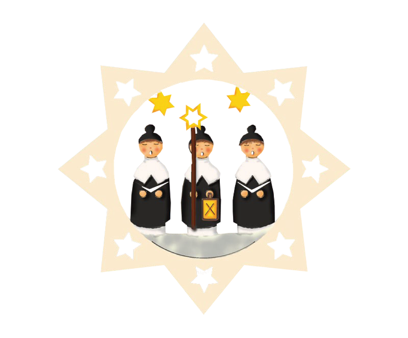​Kurrende Sänger Weihnachtsstern aus Holz 6 cm – Christbaumschmuck & Weihnachtsanhänger