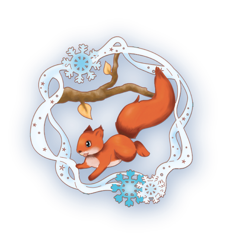 Eichhörnchen Weihnachtsbehang aus Holz 8 cm – Christbaumschmuck & Weihnachtsanhänger