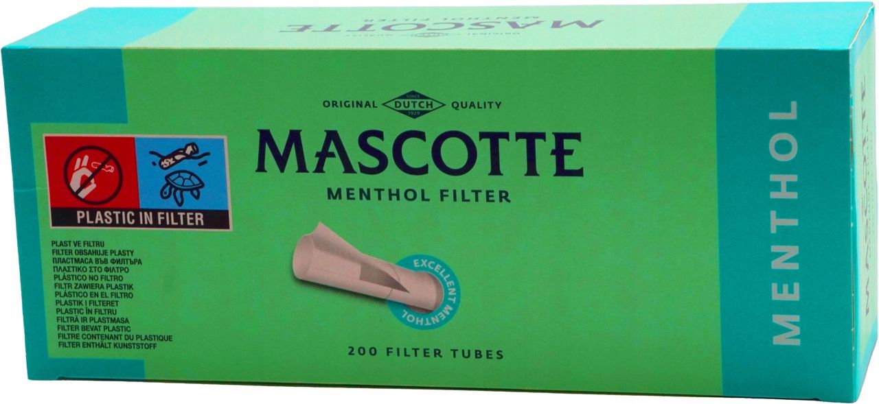 Gilza Gilzy Mascotte Menthol Miętowe Tubki Tutki Papierosowe 200 szt.