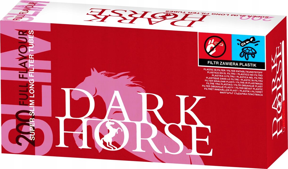 Gilza Gilzy Dark Horse Slim Cienkie Tubki Tutki Papierosowe 200 szt.