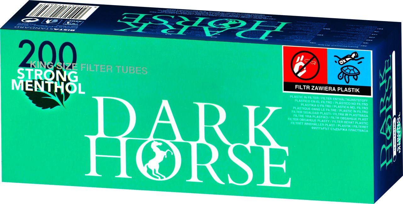 Gilza Gilzy Dark Horse STRONG MENTHOL Miętowe Tubki Tutki Papierosowe 200