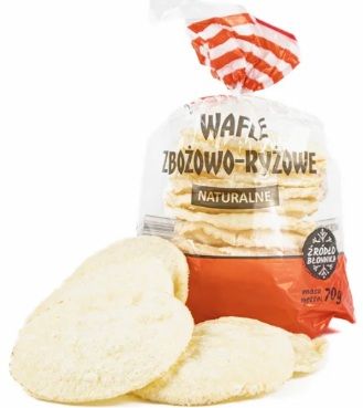 Wafle Zbożowo-Ryżowe Naturalne 70 g Źródło Błonnika Zbożowo Ryżowe Chrupaki