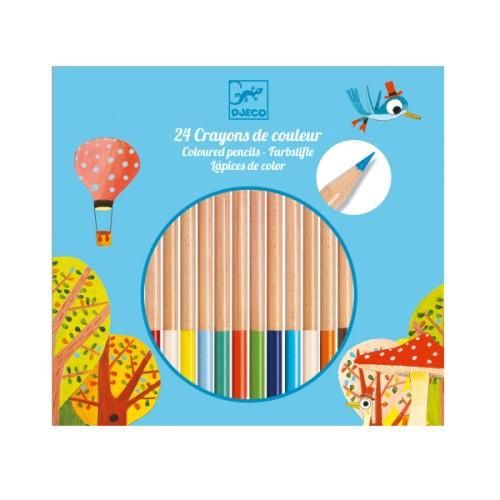 DJECO - 24 CRAYONS DE COULEUR