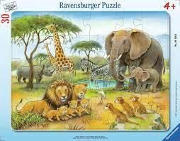 CASSE-TÊTE 30 PIÈCES SUR CADRE RAVENSBURGER - FAUNE D'AFRIQUE