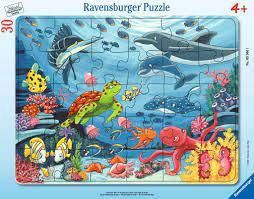 CASSE-TÊTE 30 PIÈCES SUR CADRE RAVENSBURGER - AU FOND DE LA MER