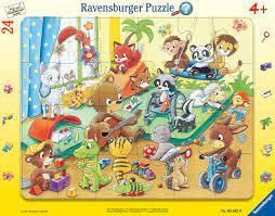 CASSE-TÊTE 24 PIÈCES SUR CADRE RAVENSBURGER - LA GARDERIE DES ANIMAUX