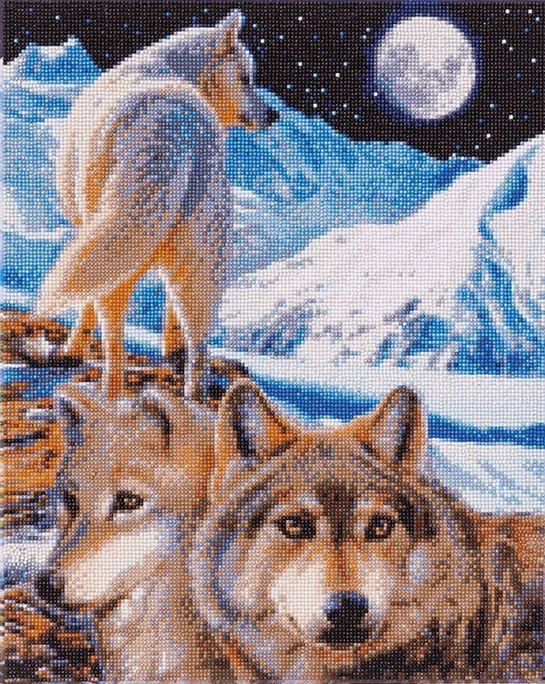 BRODERIE DE DIAMANTS CRYSTAL ARTS LARGE - THE SENTINEL WOLVES