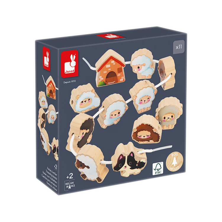 JANOD - FERME: BILLES EN MOUTONS À ENFILER