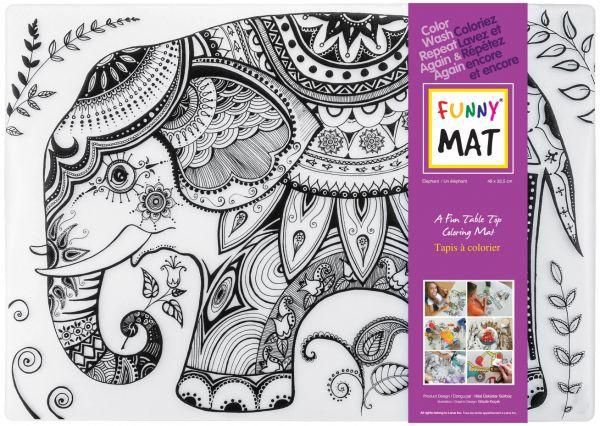 FUNNY MAT - NAPPERON À COLORIER RÉUTILISABLE ÉLÉPHANT