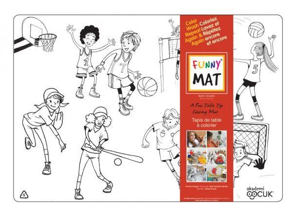 FUNNY MAT - NAPPERON À COLORIER RÉUTILISABLE SPORTS