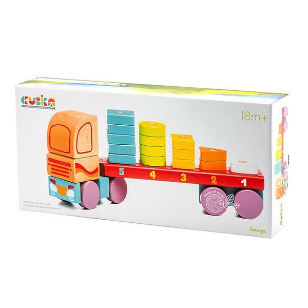 CUBIKA - CAMION EN BOIS AVEC FIGURES GÉOMÉTRIQUES