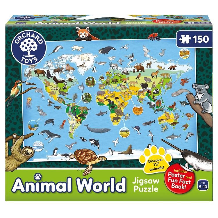 CASSE-TÊTE 150 PIÈCES ORCHARD TOYS - ANIMAUX DU MONDE